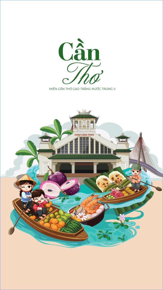 Cần Thơ, Việt Nam, địa danh, du lịch, travel, dễ thương, cute, chibi, hoạt hình, cartoon