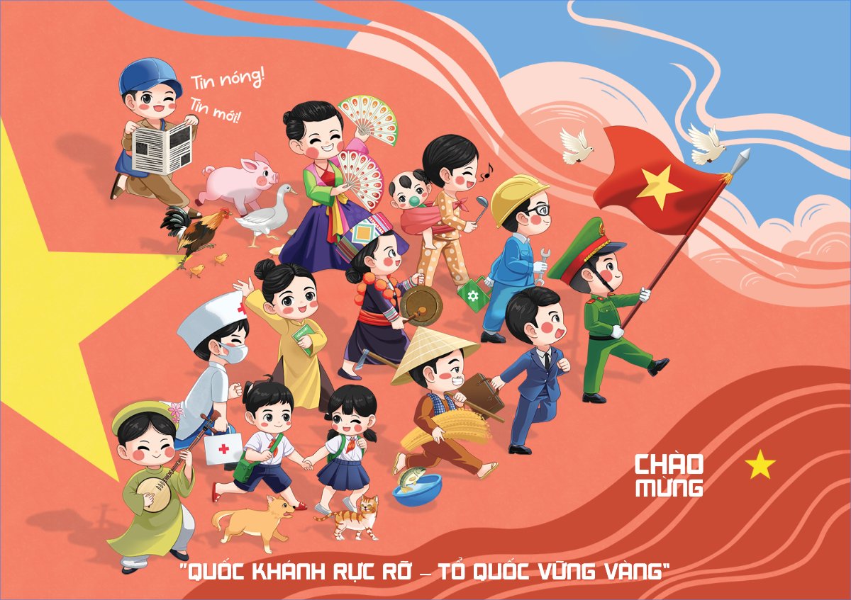 Việt Nam, lễ hội, 2/9, Quốc Khánh, 30/4, 1/5, dễ thương, cute, thuần Việt