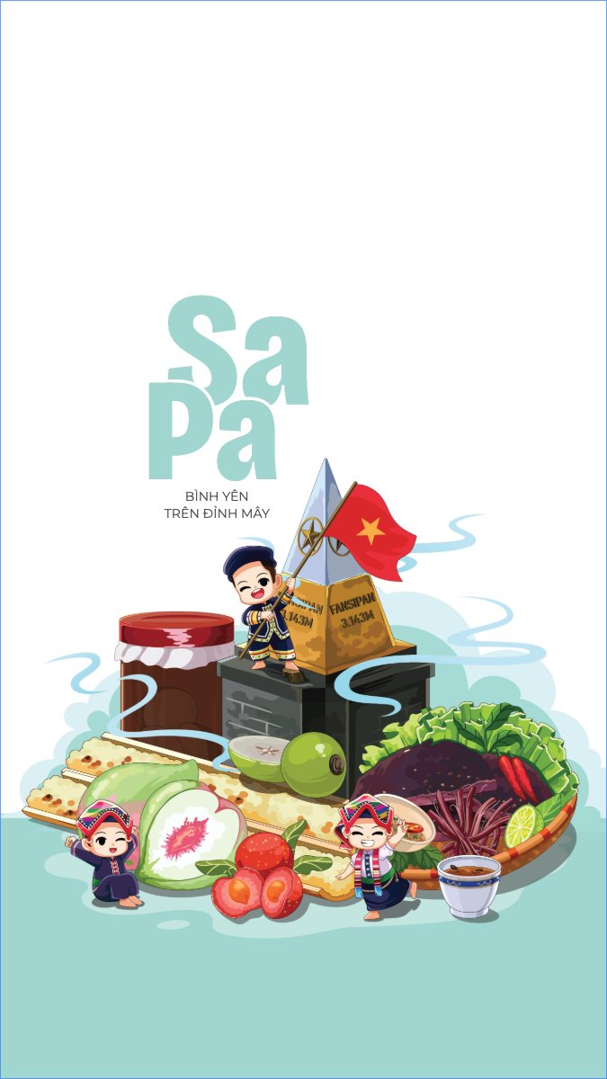 Sapa, Việt Nam, địa danh, du lịch, travel, dễ thương, cute, chibi, hoạt hình, cartoon	