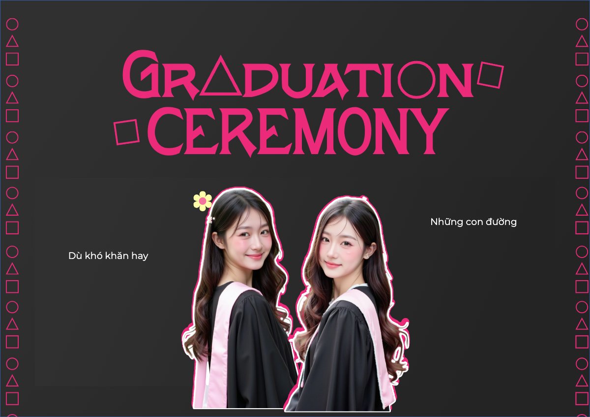 Tốt nghiệp, kỉ yếu, Graduation, yearbook, squid game, dễ thương, cute, chibi, hoạt hình, cartoon