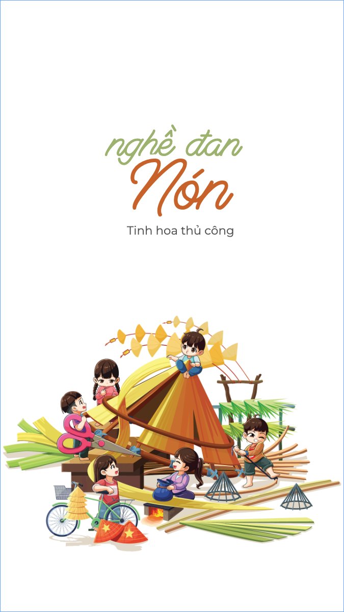 Đan nón, truyền thống, Việt Nam, traditional, dễ thương, cute, chibi, hoạt hình, cartoon