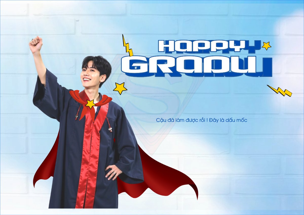 Tốt nghiệp, kỉ yếu, Graduation, yearbook, dễ thương, cute, chibi, hoạt hình, cartoon, superman