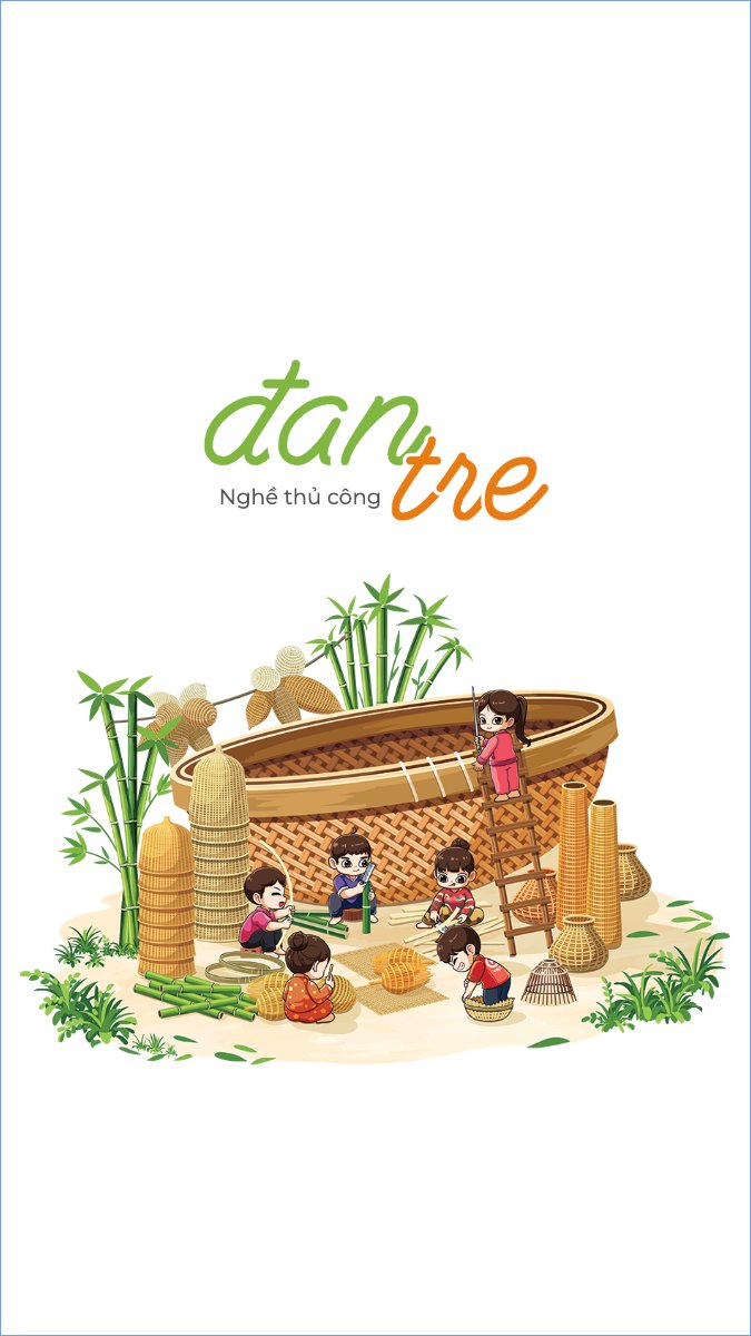 Đan tre, đan nứa, truyền thống, Việt Nam, traditional, dễ thương, cute, chibi, hoạt hình, cartoon	