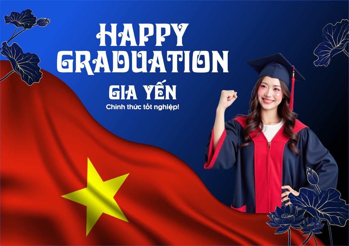 Mẫu Thiệp chúc mừng Tốt nghiệp, kỉ yếu, Graduation, hiện đại, sang trọng, modern, Việt Nam — LayerPic