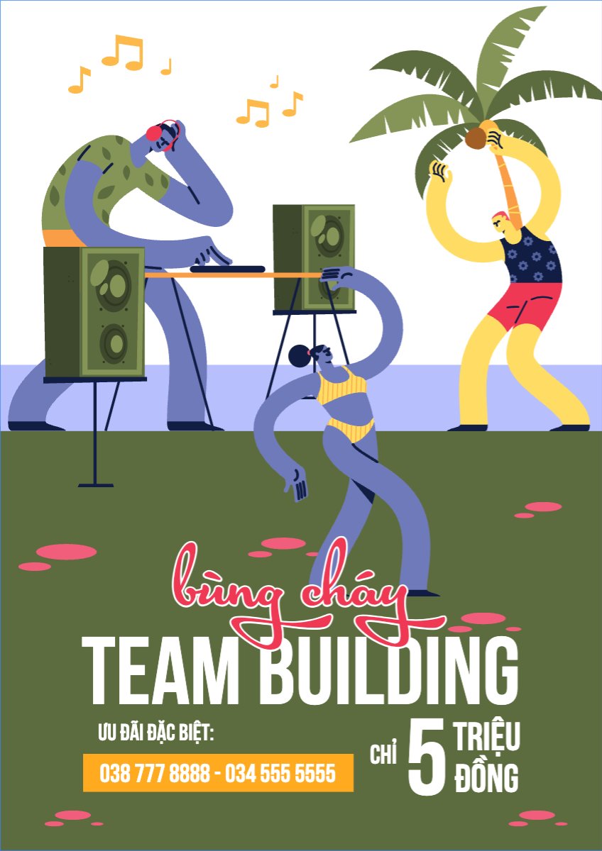 Mẫu Poster chuẩn Team building, mùa hè, summer,Du lịch, travel, tourism, trải nghiệm, khám phá — LayerPic