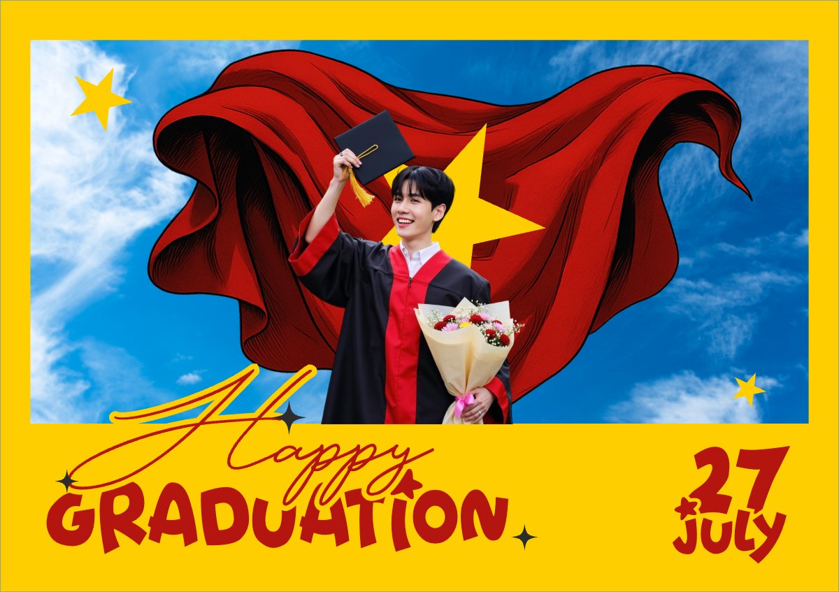 Mẫu Thiệp chúc mừng Tốt nghiệp, kỉ yếu, Graduation, hiện đại, sang trọng, modern, Việt Nam — LayerPic