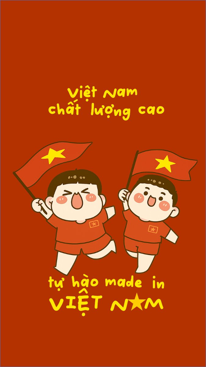 Mẫu Hình nền điện thoại 2/9, Quốc Khánh, lễ hội, Việt Nam, sự kiện, dễ thương, cute, chibi, hoạt hình, cartoon — LayerPic