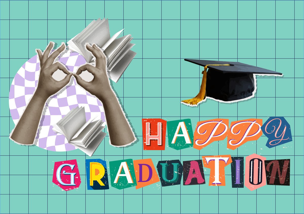 Mẫu Thiệp chúc mừng Tốt nghiệp, kỉ yếu, Graduation, y2k, cổ điển, vintage, retro, classic — LayerPic
