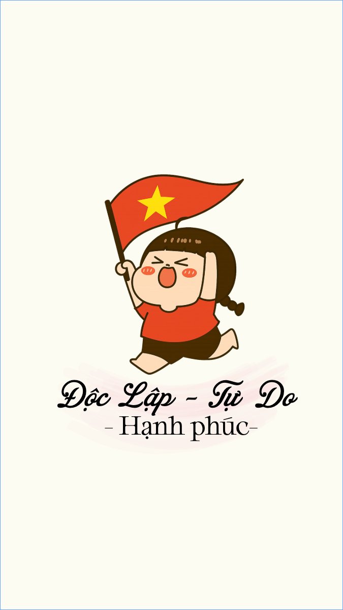 Mẫu Hình nền điện thoại 2/9, Quốc Khánh, lễ hội, Việt Nam, sự kiện, dễ thương, cute, chibi, hoạt hình, cartoon — LayerPic
