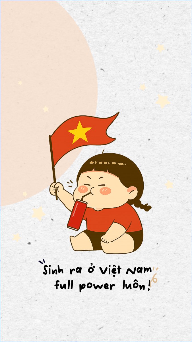 Mẫu Hình nền điện thoại 2/9, Quốc Khánh, lễ hội, Việt Nam, sự kiện, dễ thương, cute, chibi, hoạt hình, cartoon — LayerPic