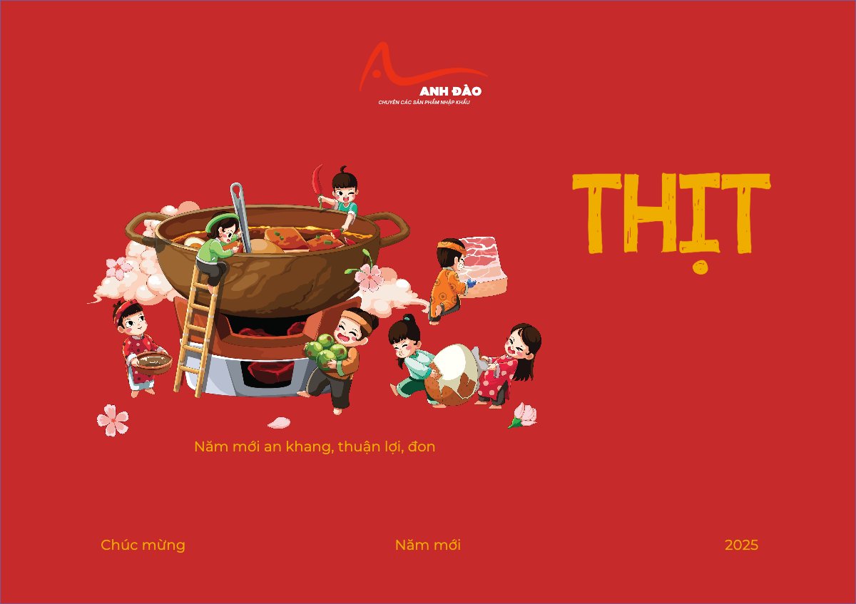 Mẫu Thiệp chúc mừng Tết, Xuân, dễ thương, cute, truyền thống, dân gian, thuần Việt — LayerPic