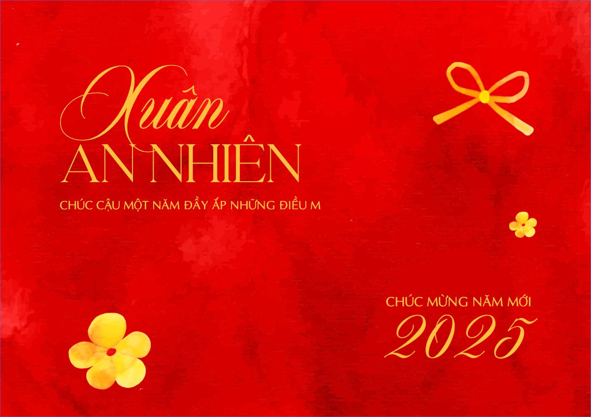 Mẫu Thiệp chúc mừng Tết, Xuân, Tet holiday, cổ điển, hoa lá, màu nước, watercolor — LayerPic