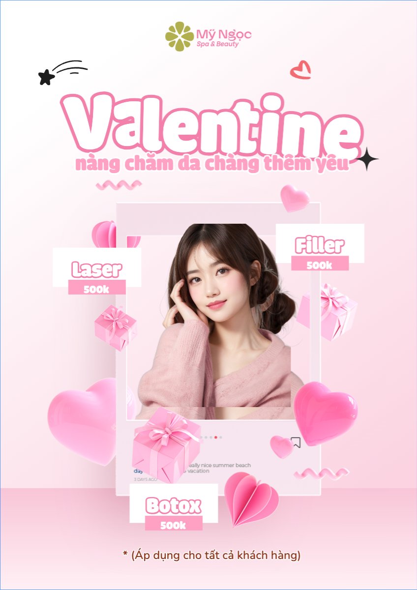 Mẫu Poster chuẩn Quốc tế phụ nữ, 8/3, valentine, lễ tình nhân, 14/2, làm đẹp, spa, beauty — LayerPic