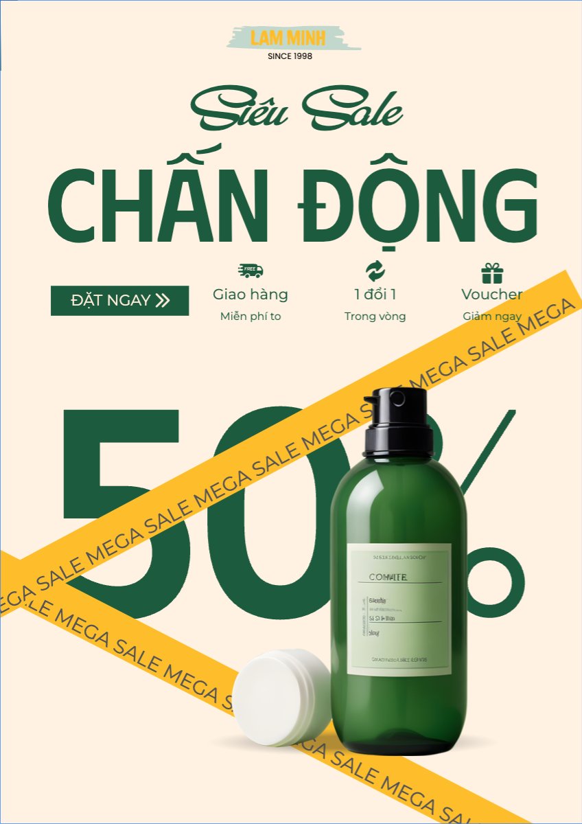 Mẫu Poster chuẩn Mua sắm, giảm giá, sale, làm đẹp, spa, thời trang, fashion — LayerPic