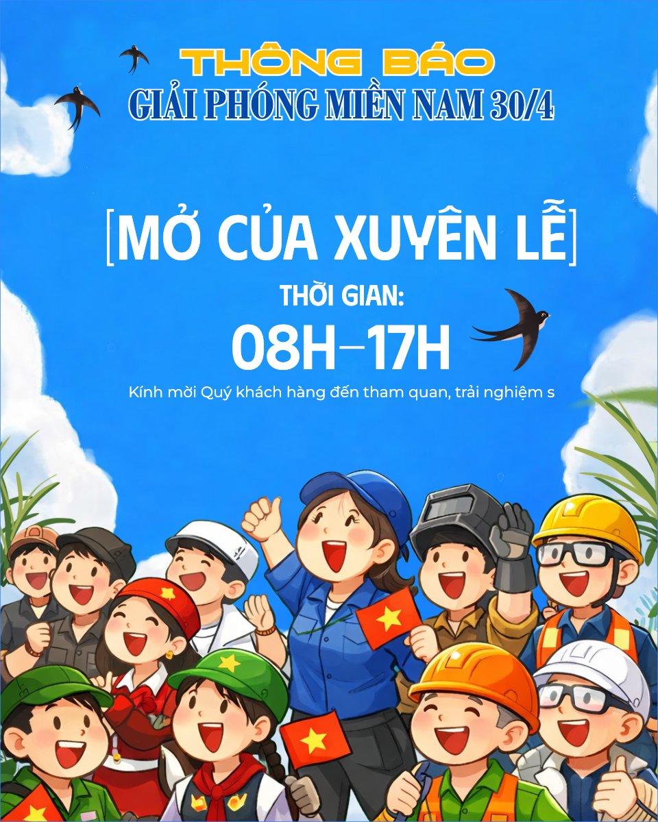 Mẫu Bài post MXH dọc Lịch nghỉ lễ 30/4-1/5 — LayerPic