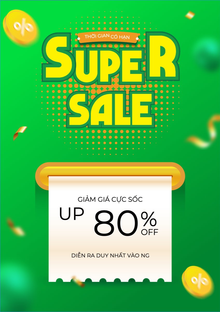 Mẫu Poster chuẩn Mua sắm, giảm giá, sale, du lịch, travel, thời trang, fashion — LayerPic