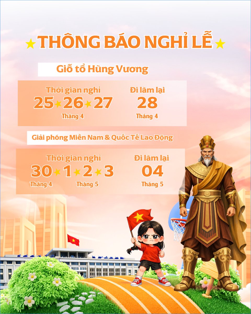 Mẫu Bài post MXH dọc Thông báo nghỉ lễ 2026 — LayerPic