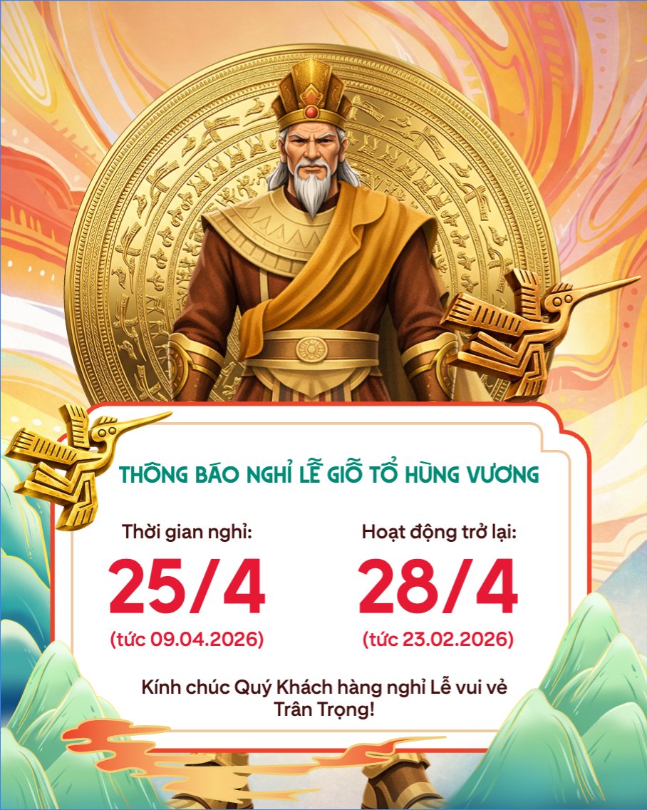 Mẫu Bài post MXH dọc Lịch nghỉ lễ giổ tổ Hùng vương — LayerPic