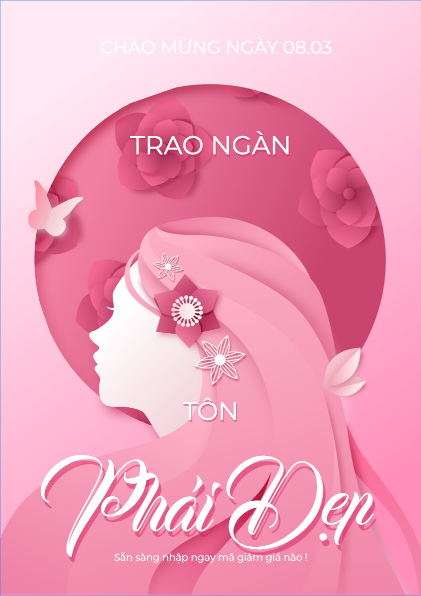 Mẫu Poster chuẩn Quốc tế phụ nữ, 8/3, sự kiện, event, văn phòng, office — LayerPic