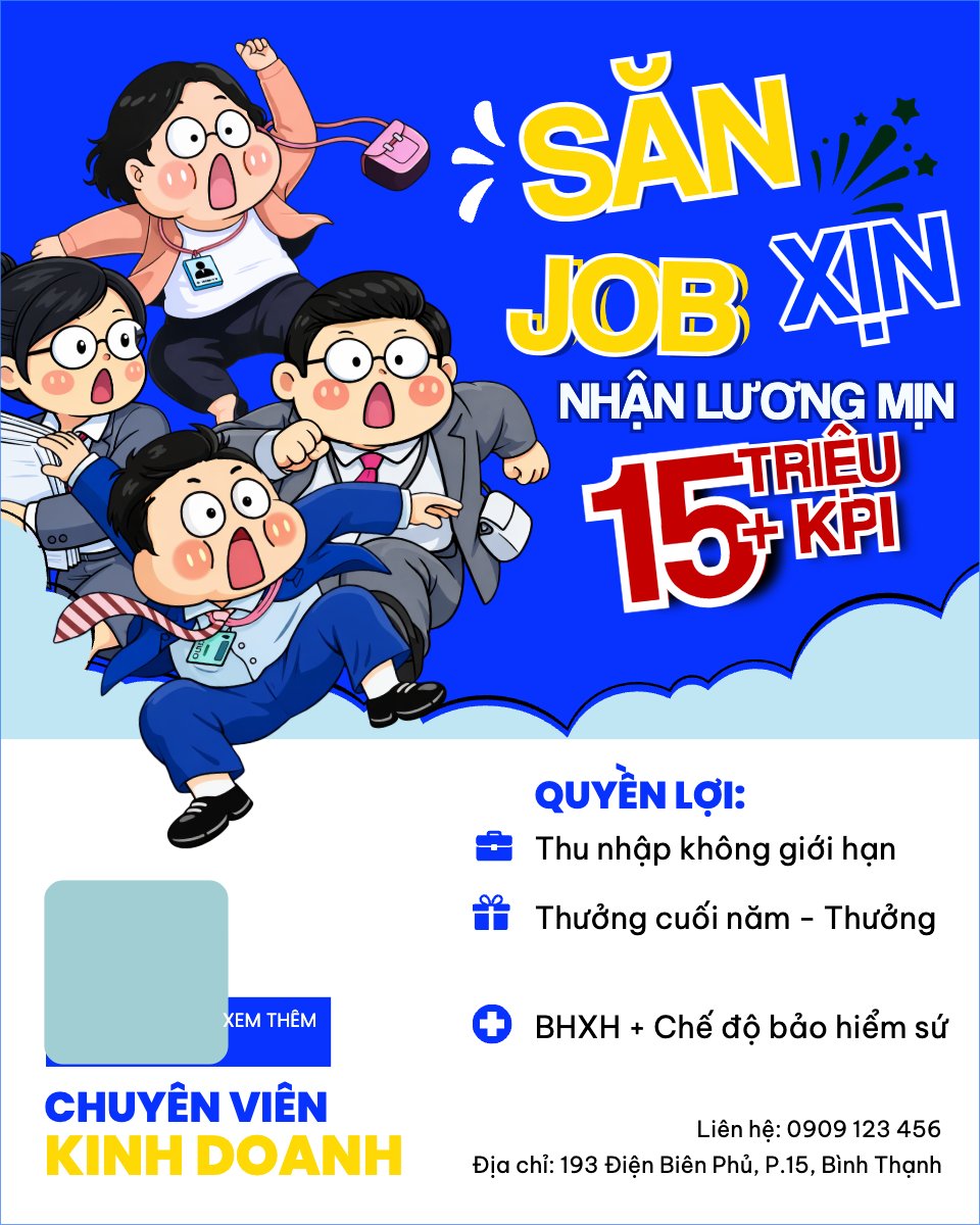 Mẫu Bài post MXH dọc Tuyển dụng kinh doanh — LayerPic