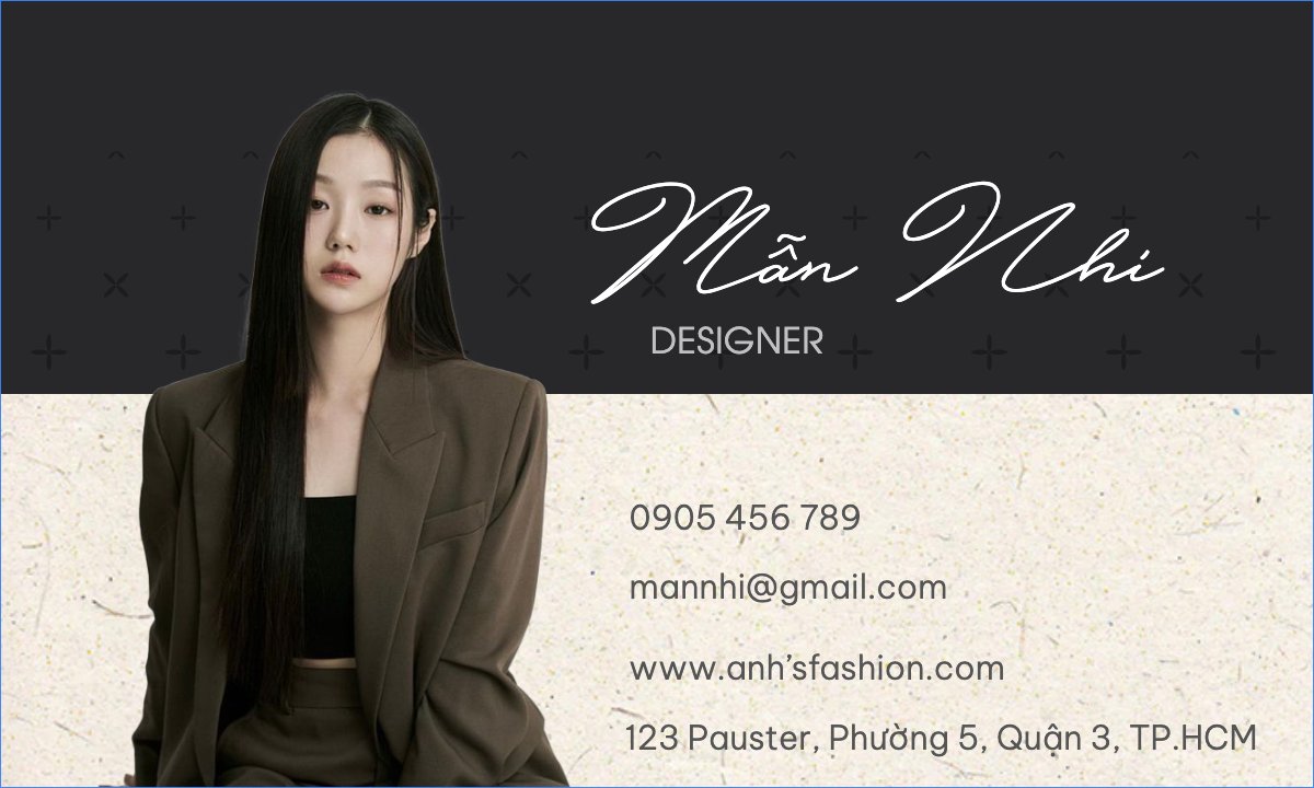 Mẫu Danh thiếp Fashion, thời trang, quần áo, trang phục, clothes, outfit, designer, nhà thiết kế — LayerPic