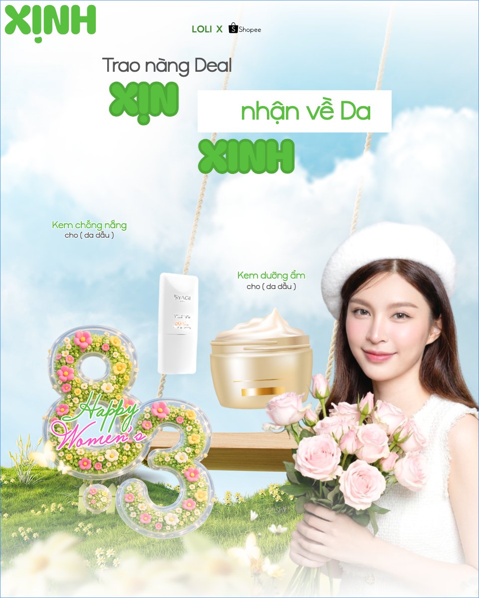 Mẫu Bài post MXH dọc Trao nàng deal xịn nhận về da xinh — LayerPic