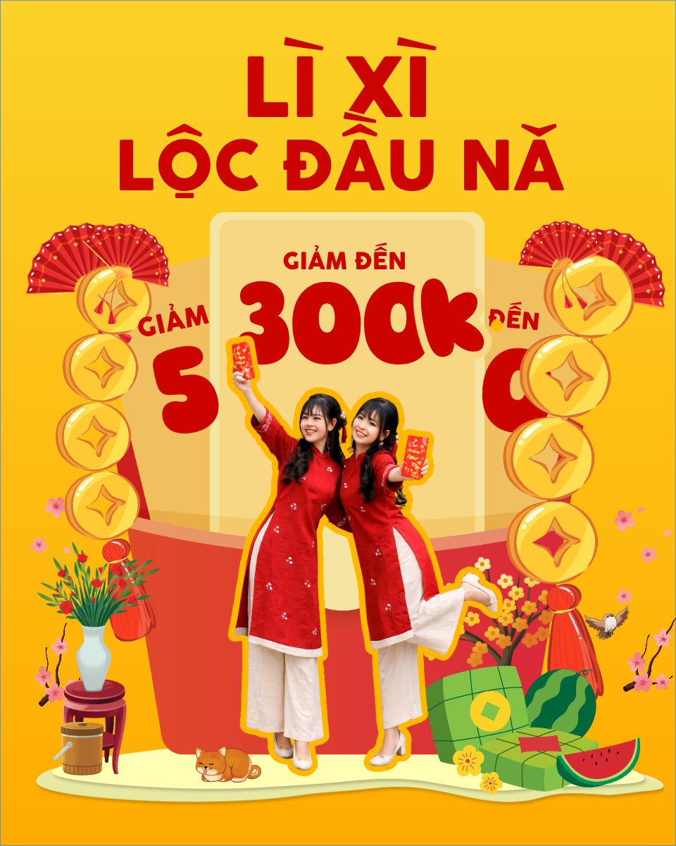 Mẫu Bài post MXH dọc Lì xì đầu năm — LayerPic
