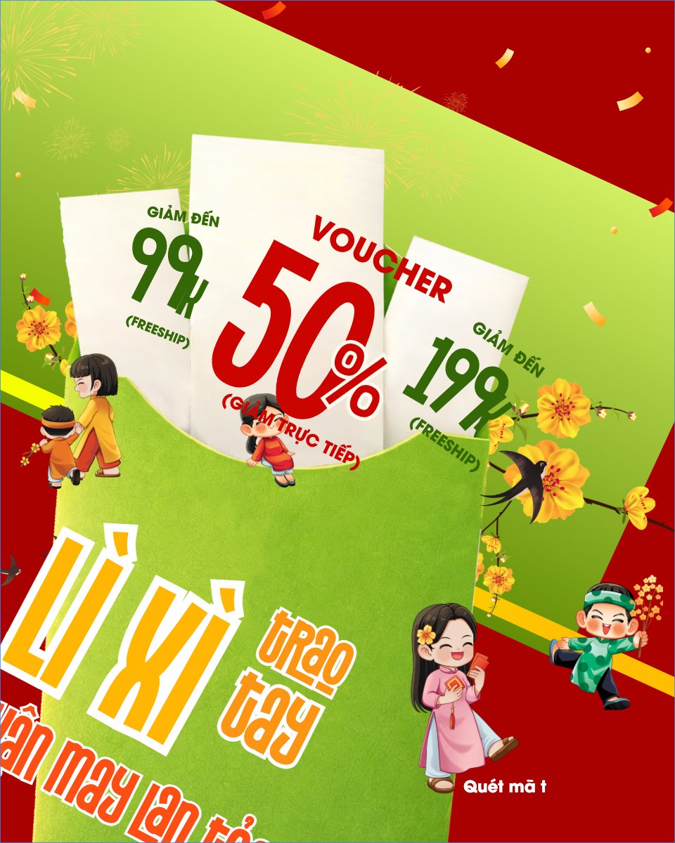 Mẫu Bài post MXH dọc Lì xì đầu năm — LayerPic