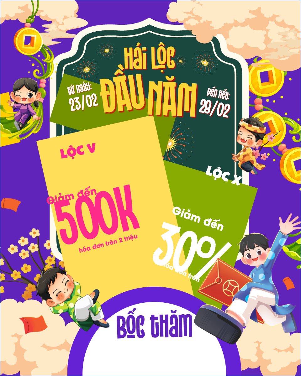 Mẫu Bài post MXH dọc Lì xì đầu năm — LayerPic