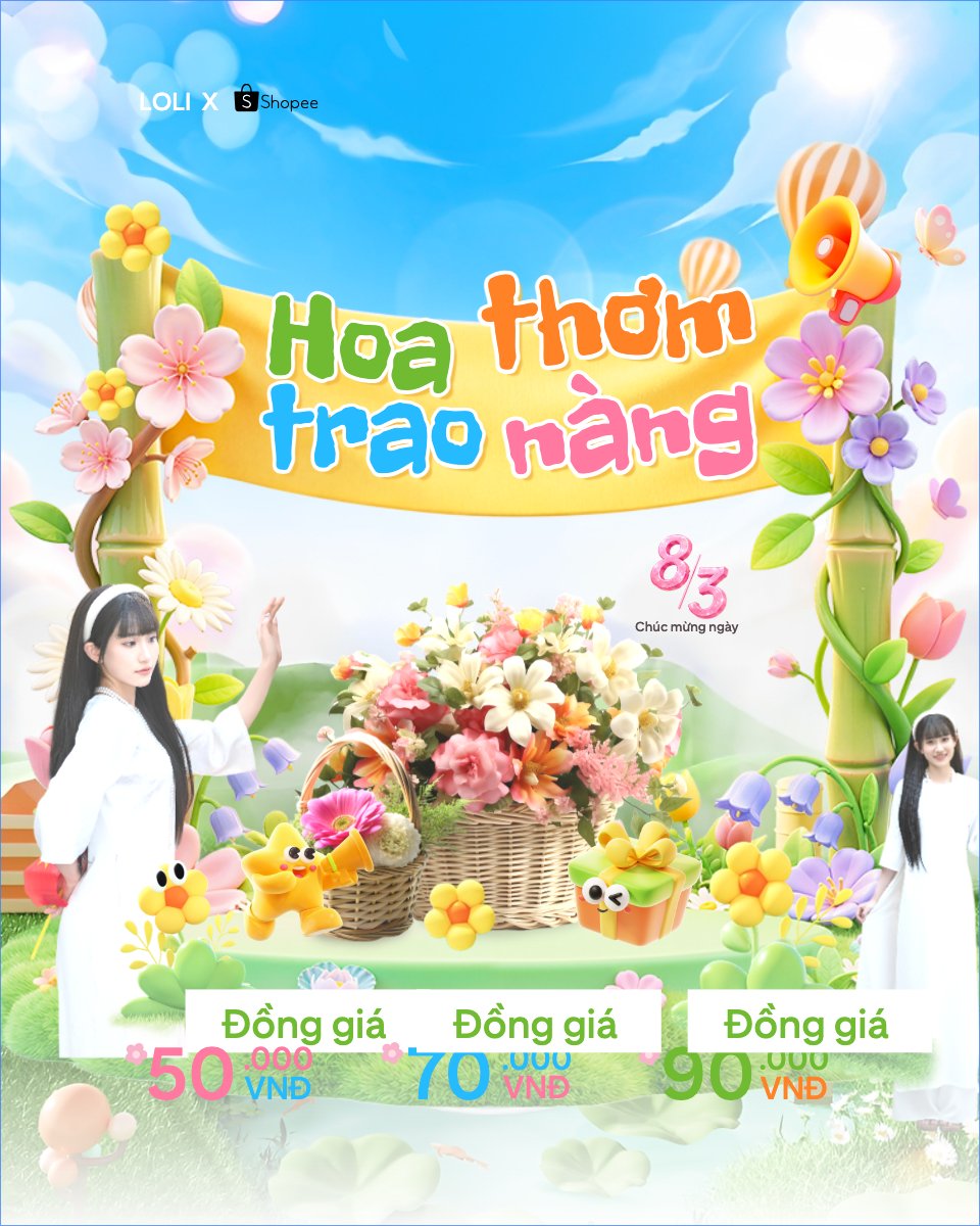Mẫu Bài post MXH dọc Hoa thơm trao nàng — LayerPic
