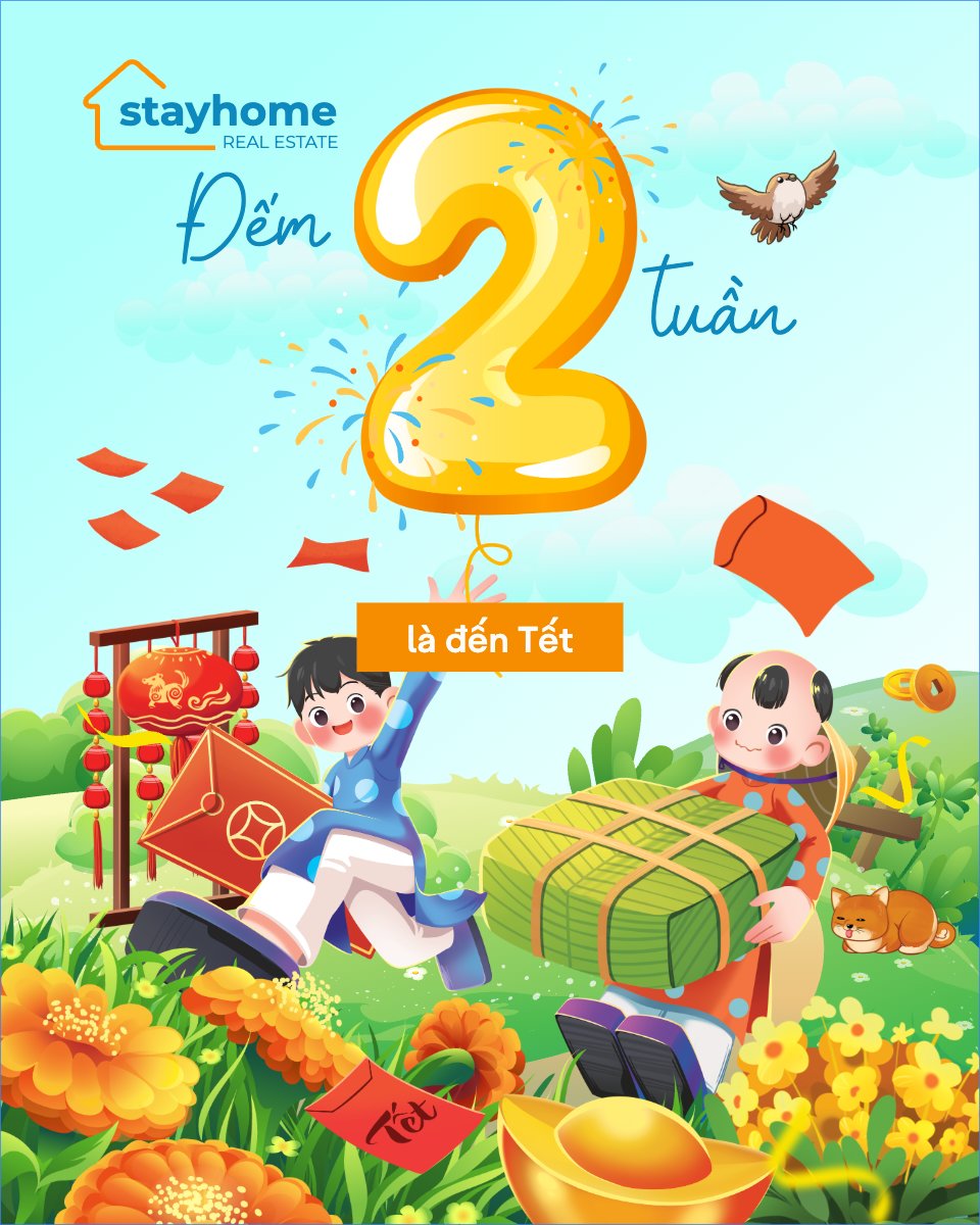 Mẫu Bài post MXH dọc Đếm ngược 2 tuần nữa là đến Tết — LayerPic