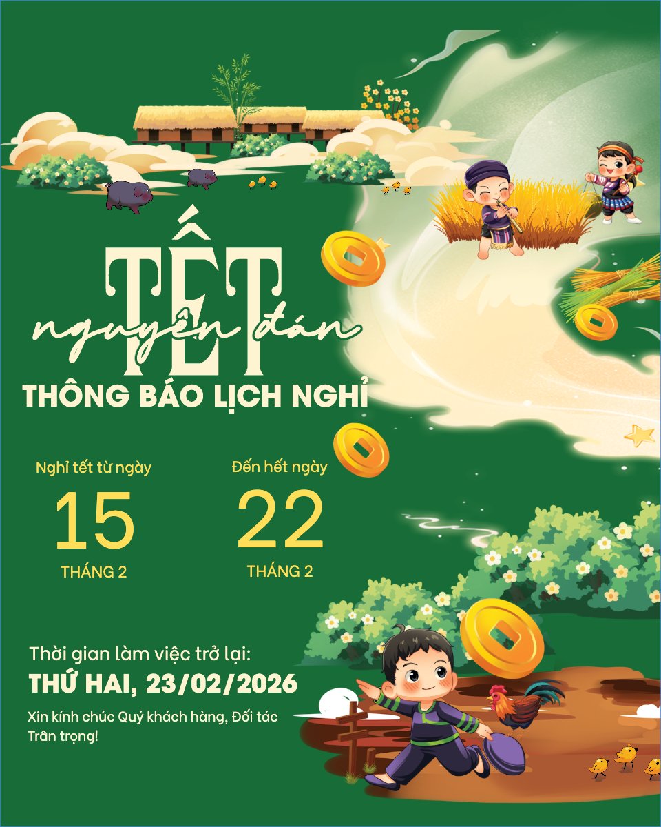 Mẫu Bài post MXH dọc Thông báo nghỉ tết Nguyên Đán — LayerPic