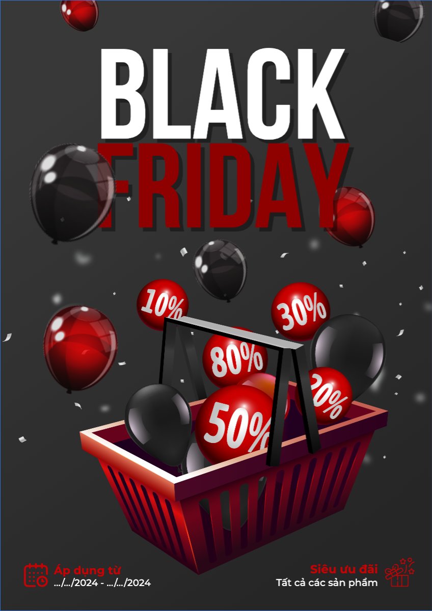 Mẫu Poster chuẩn Black Friday, sự kiện, event, chương trình, sale, thứ 6 đen tối — LayerPic