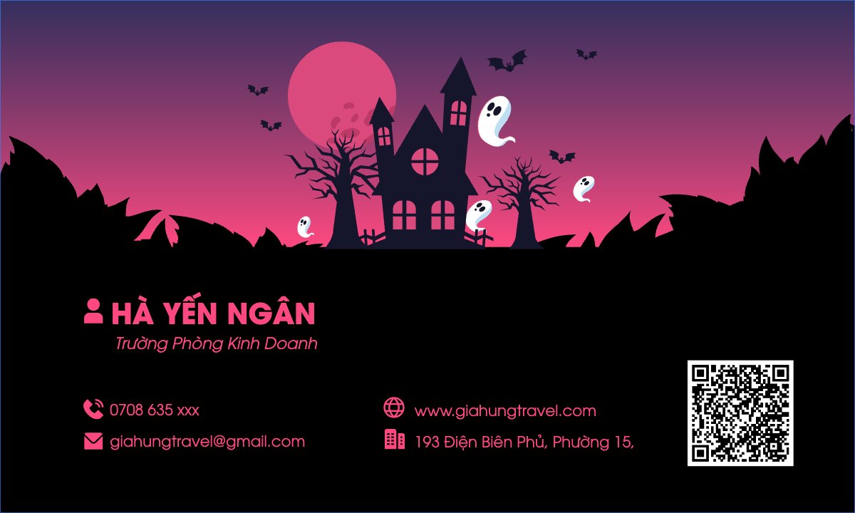 Mẫu Danh thiếp Halloween, du lịch, travel, tourism, trải nghiệm, khám phá — LayerPic