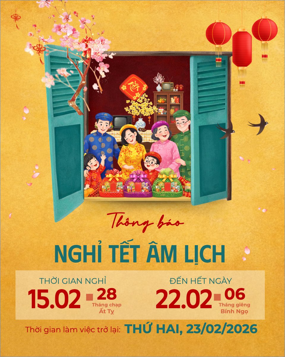 Mẫu Bài post MXH dọc Thông báo nghỉ tết Nguyên Đán — LayerPic