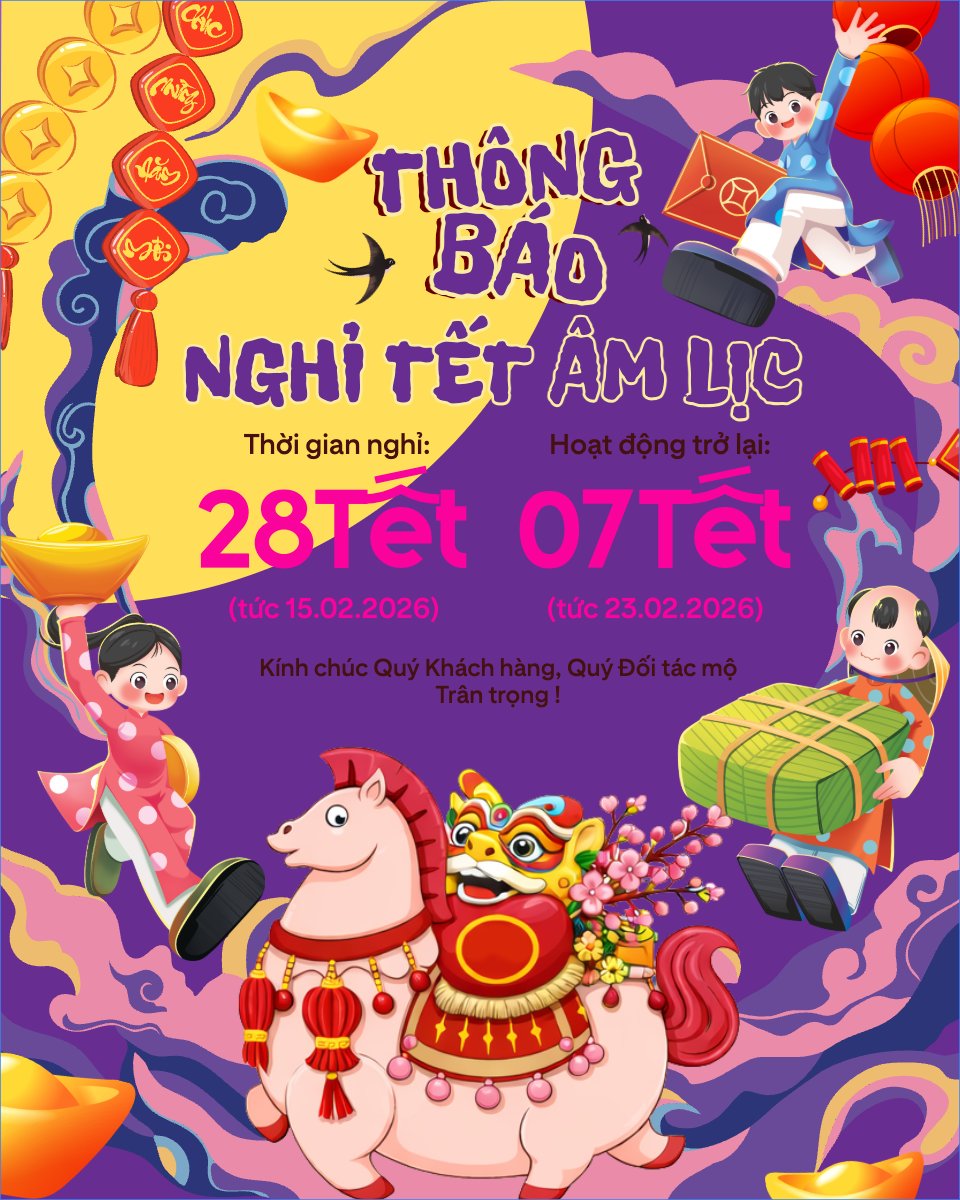 Mẫu Bài post MXH dọc Thông báo nghỉ tết Nguyên Đán — LayerPic