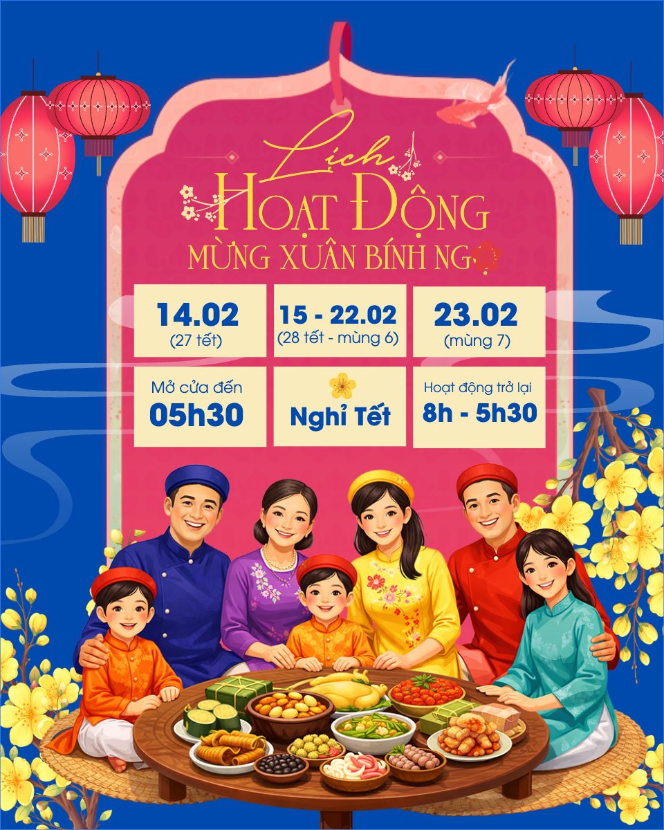 Mẫu Bài post MXH dọc Lịch hoạt động mừng xuân bính ngọ — LayerPic