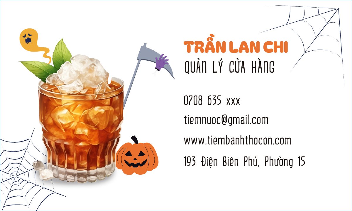 Mẫu Danh thiếp Halloween, food, thực phẩm, ẩm thực, món ăn, F&B, thức ăn — LayerPic