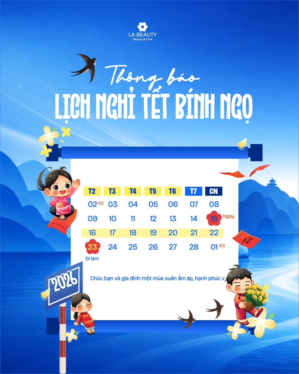 Mẫu Bài post MXH dọc Thông báo lịch nghỉ tết nguyên đán Bính Ngọ 2026 — LayerPic