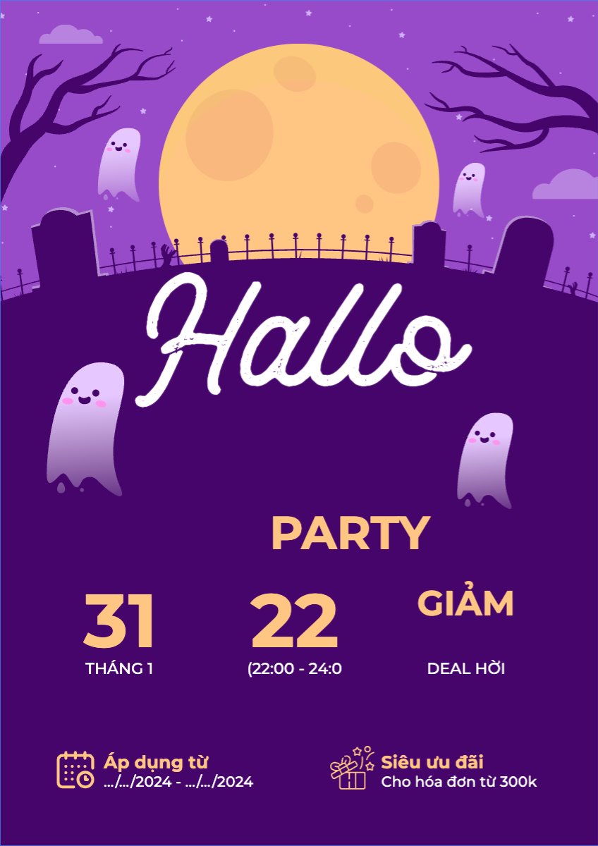 Mẫu Poster chuẩn Halloween, sự kiện, event, chương trình, sale, giải trí, entertainment — LayerPic