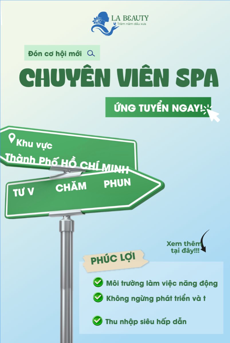 Mẫu Bài post MXH dọc Nhân viên spa, tuyển dụng, beauty, làm đẹp, thẩm mỹ, cosmetic, hiện đại, morden — LayerPic