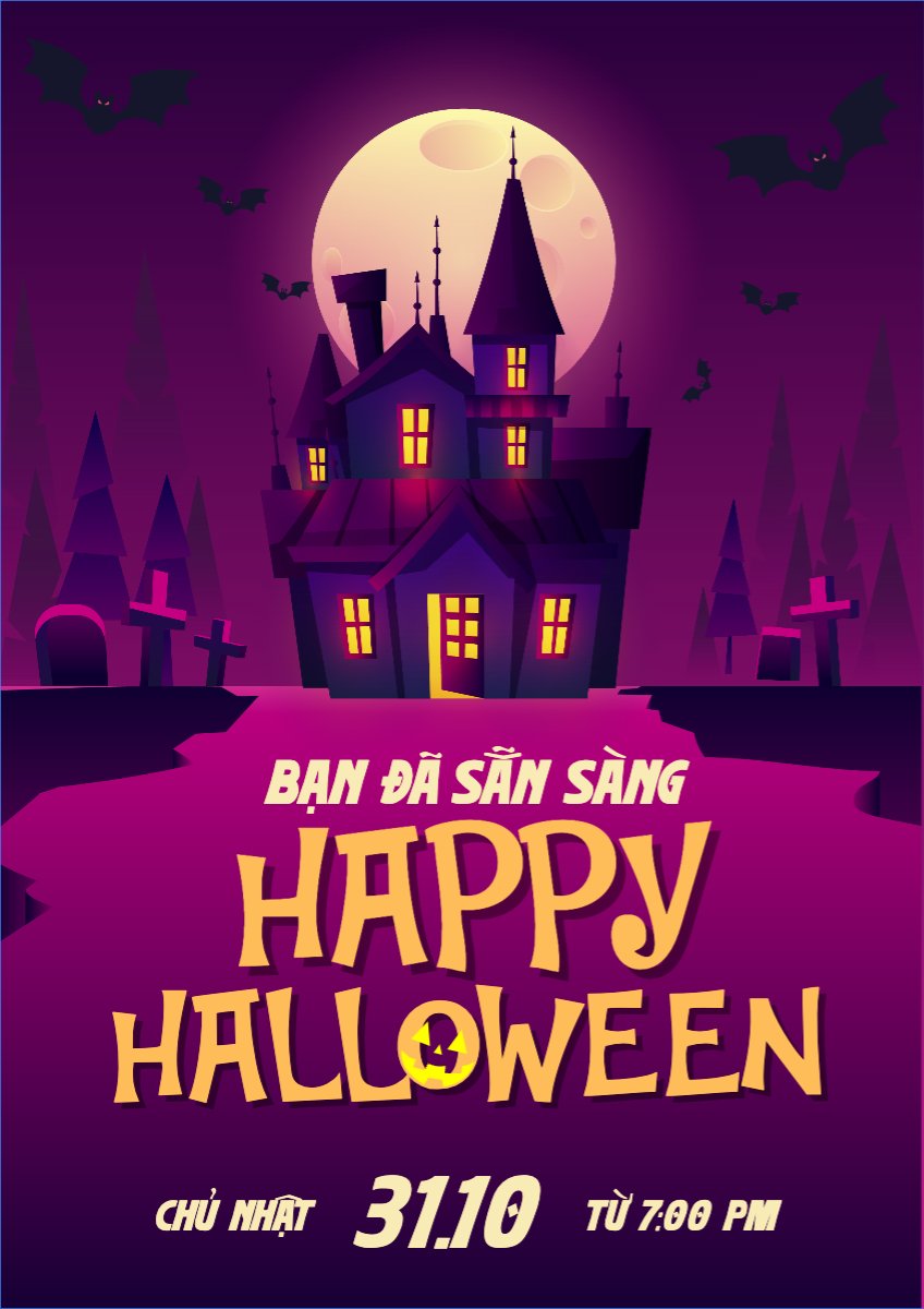 Mẫu Poster chuẩn Halloween, sự kiện, event, chương trình, sale, giải trí, entertainment — LayerPic