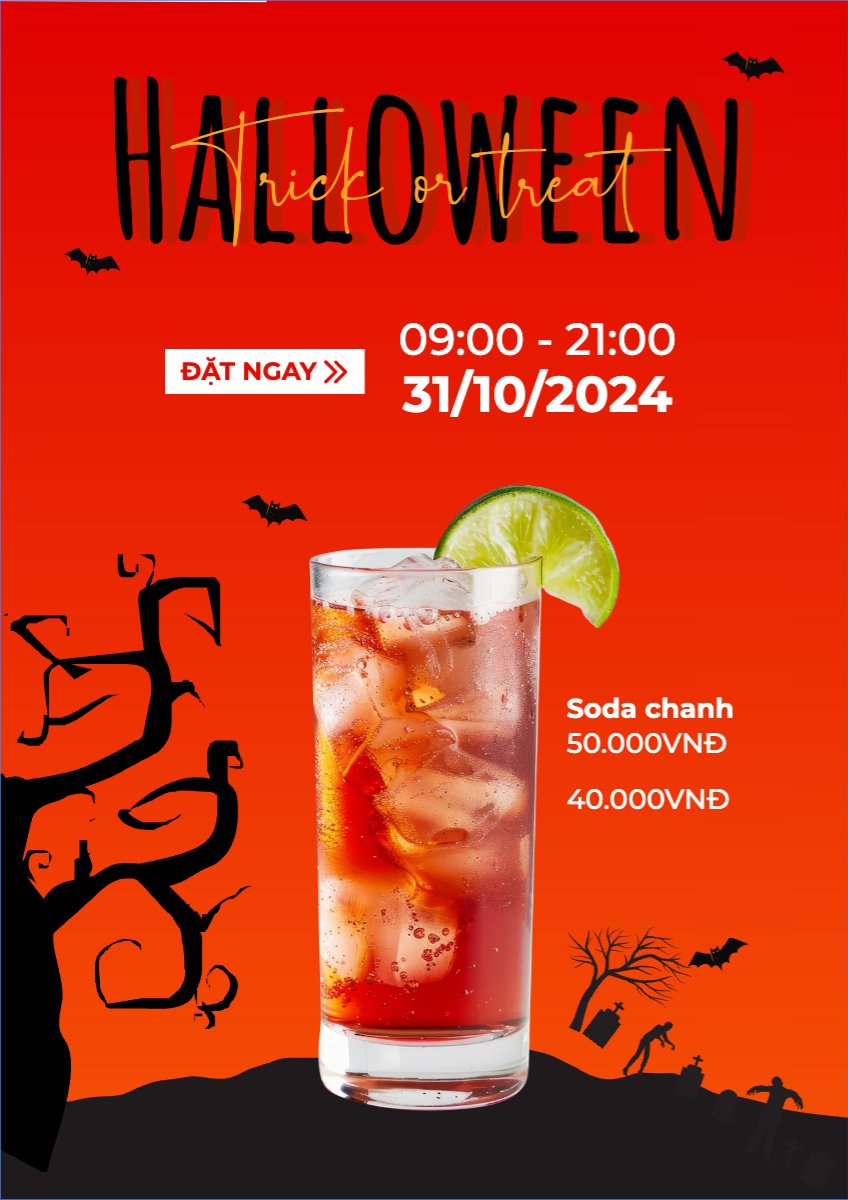 Mẫu Poster chuẩn Halloween, nước uống, juice, giải khát, F&B, drink — LayerPic