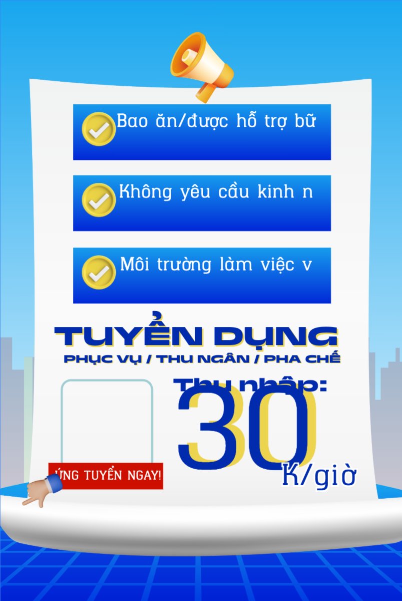 Mẫu Bài post MXH dọc Phục vụ, tuyển dụng, nước uống, juice, giải khát, F&B, drink, hiện đại, modern — LayerPic
