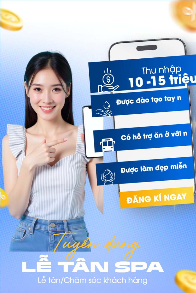 Mẫu Bài post MXH dọc Spa, tuyển dụng, beauty, làm đẹp, thẩm mỹ, cosmetics, hiện đại, morden — LayerPic
