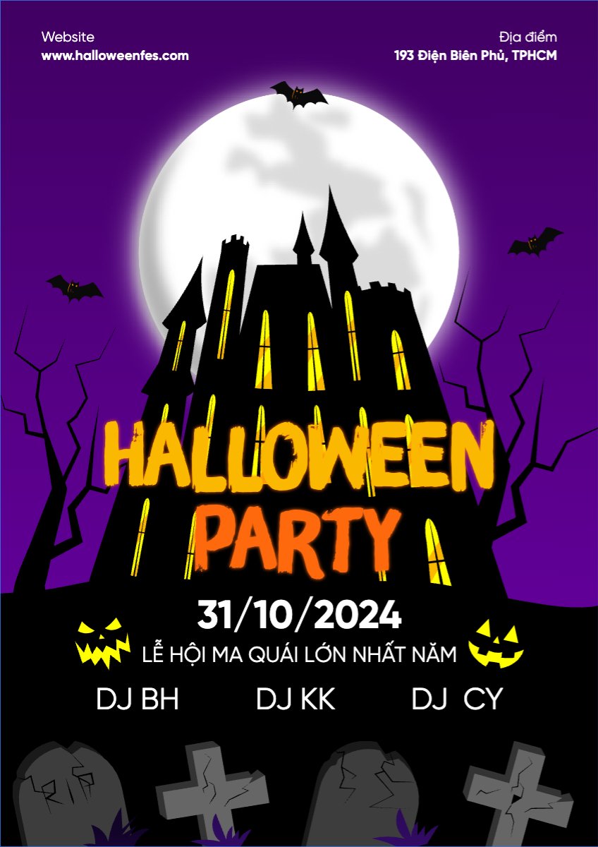 Mẫu Poster chuẩn Halloween, sự kiện, event, chương trình, sale, giải trí, entertainment — LayerPic