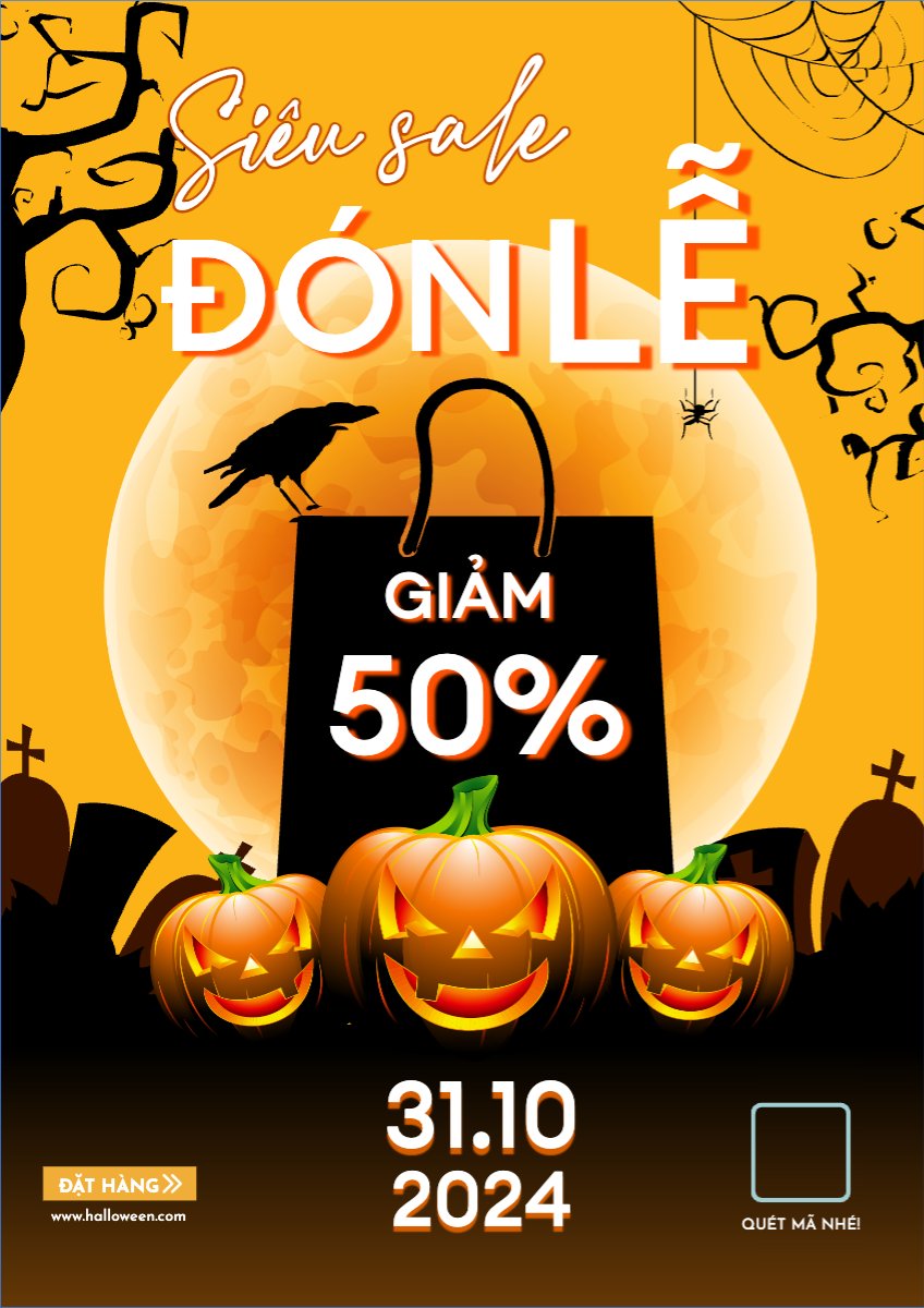 Mẫu Poster chuẩn Halloween, sự kiện, event, chương trình, sale, giải trí, entertainment — LayerPic