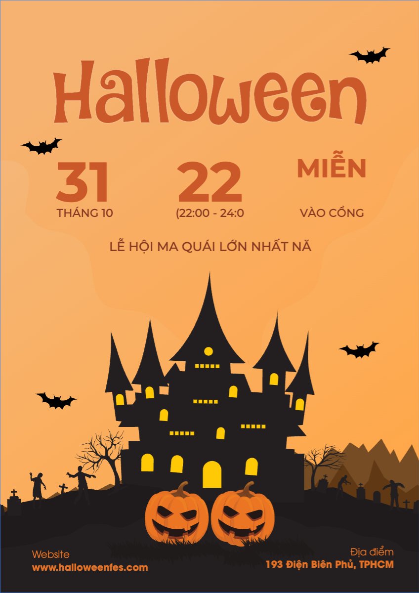 Mẫu Poster chuẩn Halloween, sự kiện, event, chương trình, sale, giải trí, entertainment — LayerPic