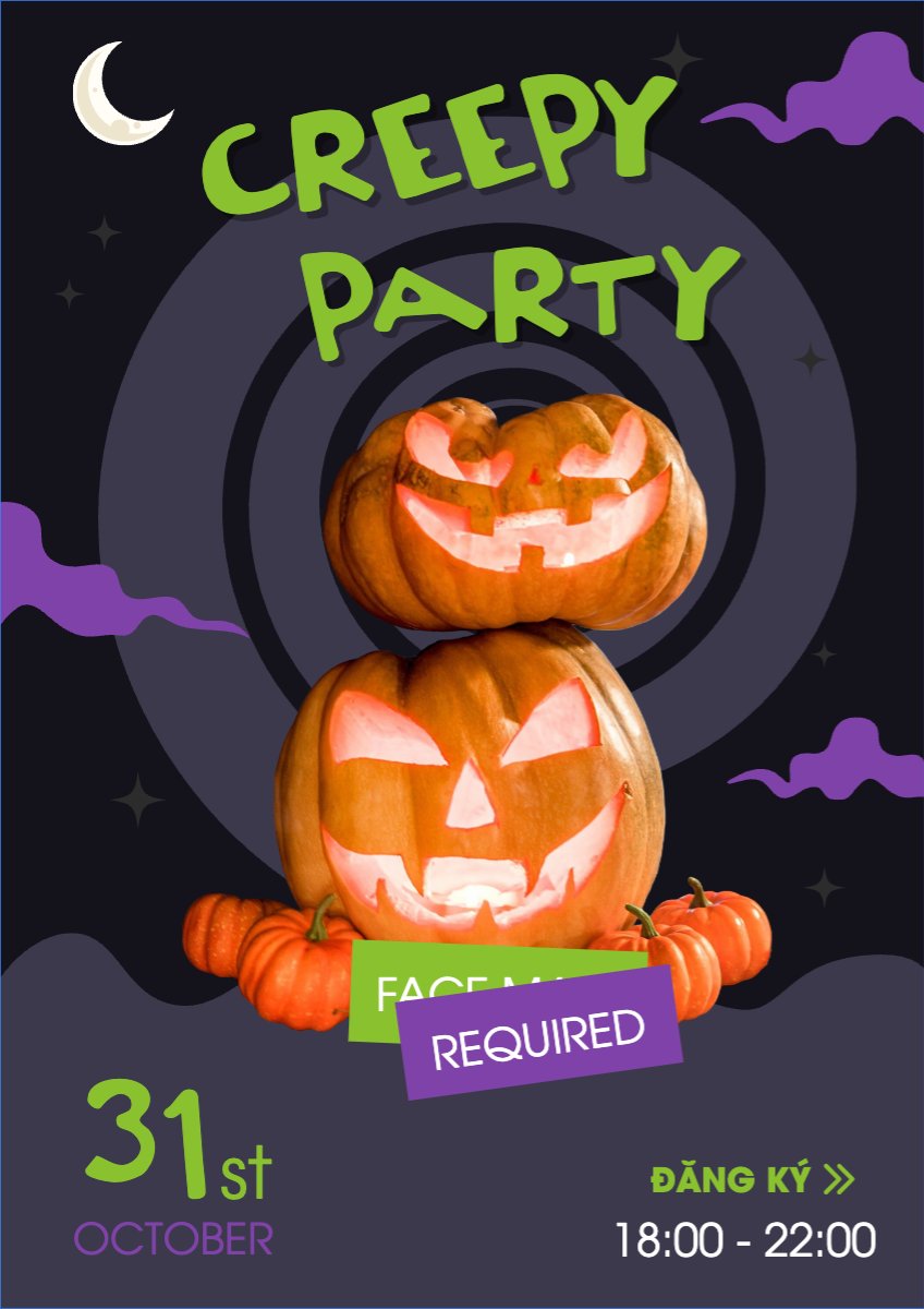 Mẫu Poster chuẩn Halloween, sự kiện, event, chương trình, sale, giải trí, entertainment — LayerPic