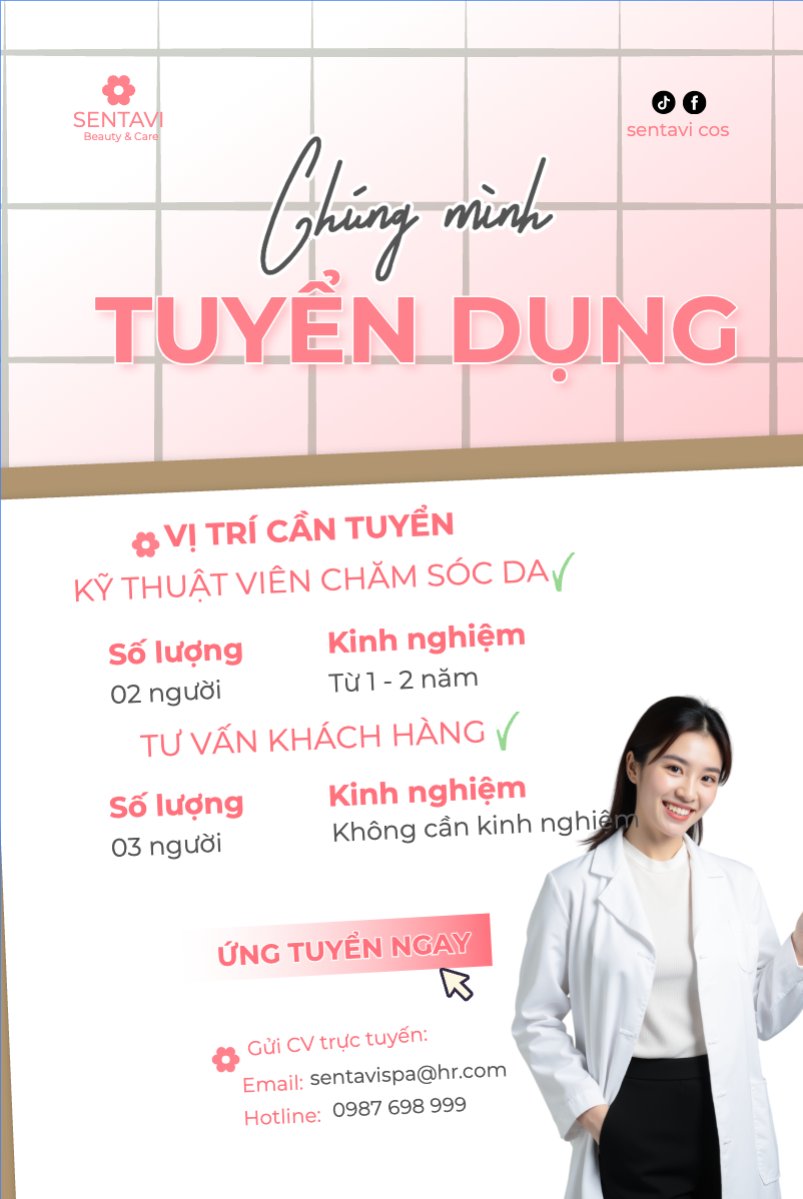 Spa, tuyển dụng, beauty, làm đẹp, thẩm mỹ, thẩm mỹ viện, cosmetic, hiện đại, modern